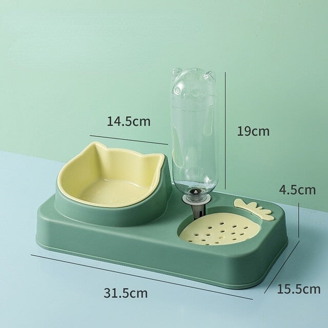3 in 1 Pet Food and Water Bowl Set Pet Bowls, Feeders & Waterers Best Pet Store Light Green 2 in 1 