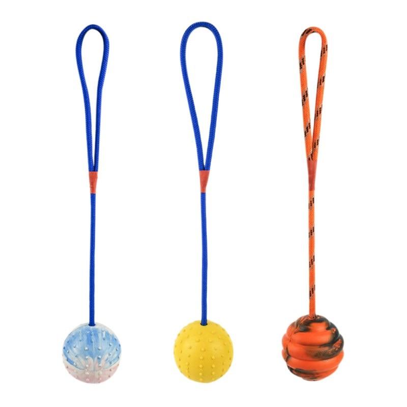 Bite Resistant Rubber Dog Ball on a Rope Best Pet Store