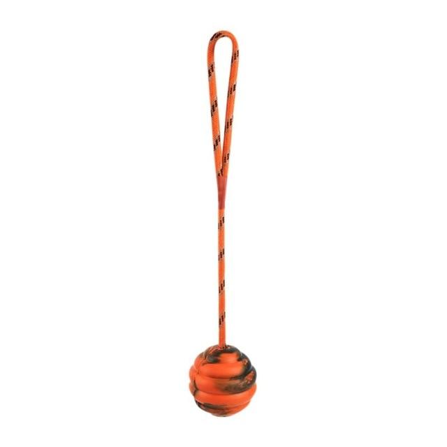 Bite Resistant Rubber Dog Ball on a Rope Dog Toys Best Pet Store Orange 