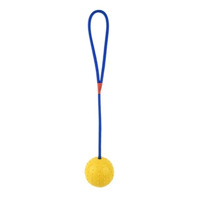 Bite Resistant Rubber Dog Ball on a Rope Dog Toys Best Pet Store Yellow 