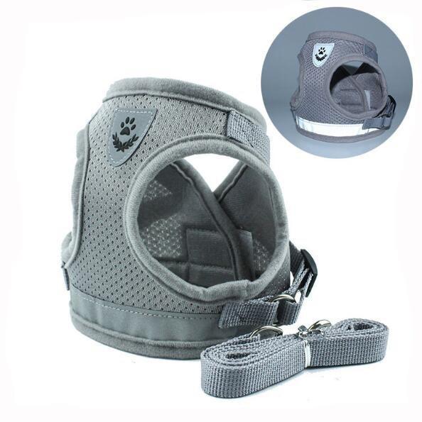 Cat Harness and Leash 7 Colours! Pet Collars & Harnesses Best Pet Store Grey Reflective Small 