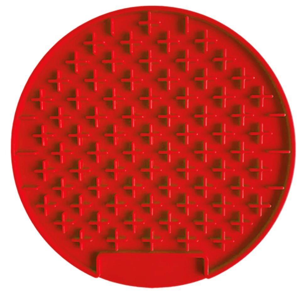 Dog Lick Pad Mat Pet Training Clickers & Treat Dispensers Best Pet Store Round Red 