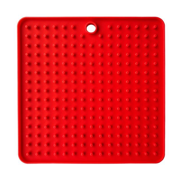Dog Lick Pad Mat Pet Training Clickers & Treat Dispensers Best Pet Store Square Red 