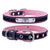 Leather Dog Collar With Personalised Engraved Nameplate Pet Collars & Harnesses Best Pet Store Pink XS 22-28cm 