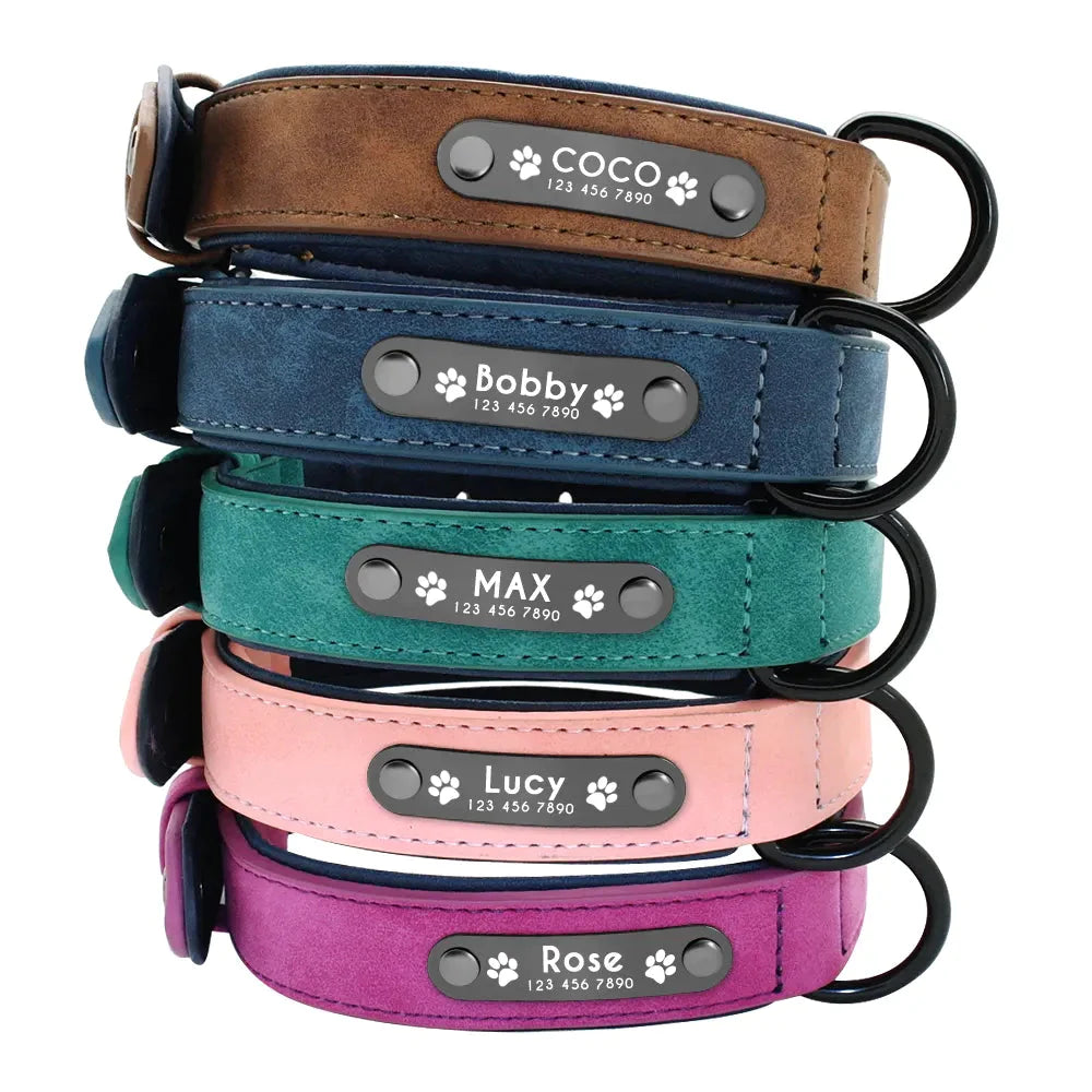 Personalised Custom Leather Dog Collar Pet Collars &amp; Harnesses Best Pet Store 