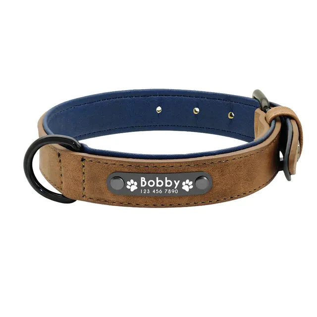 Personalised Custom Leather Dog Collar Pet Collars & Harnesses Best Pet Store Coffee Small 