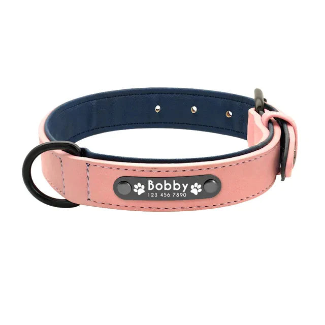 Personalised Custom Leather Dog Collar Pet Collars & Harnesses Best Pet Store Pink Small 