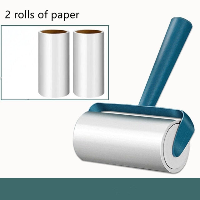 Pet Fur Sticky Paper Roller 150 Sheets Pet Combs &amp; Brushes Best Pet Store Blue Handle + 2 Spare Rolls = 150 Sheets 