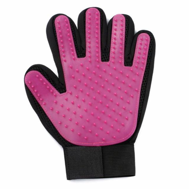 Pet Grooming Glove Brush Pet Combs & Brushes Best Pet Store Pink Left Hand 