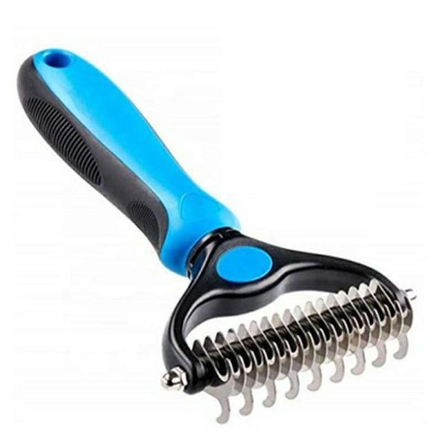 Professional Pet Rake Shedding Brush Pet Combs & Brushes Best Pet Store Blue Thick Fur 75x160mm