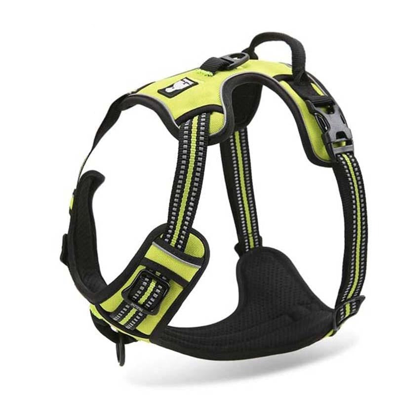 Reflective Dog Harness With Front and Back Clip Pet Collars & Harnesses Best Pet Store Neon Yellow X Small 