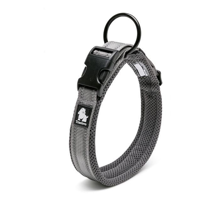 Reflective Mesh Padded Dog Collar Pet Collars & Harnesses Best Pet Store Grey XX Small 