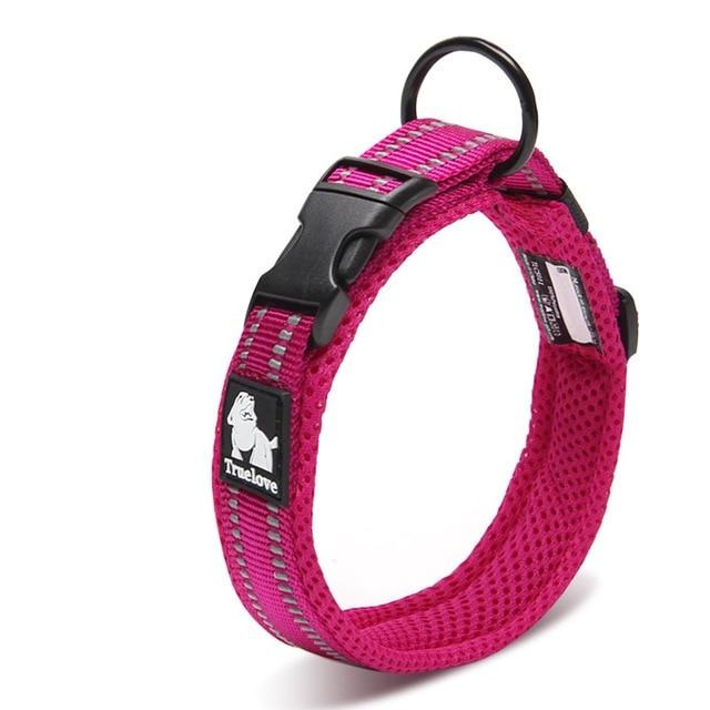 Reflective Mesh Padded Dog Collar Pet Collars & Harnesses Best Pet Store Pink XX Small 