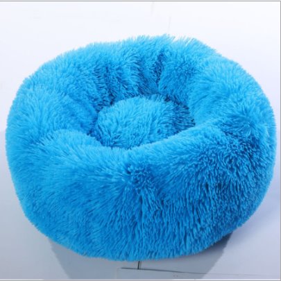 Soft and Fluffy Plush Calming Pet Bed Dog Beds Best Pet Store Electric Blue Small 50CM 