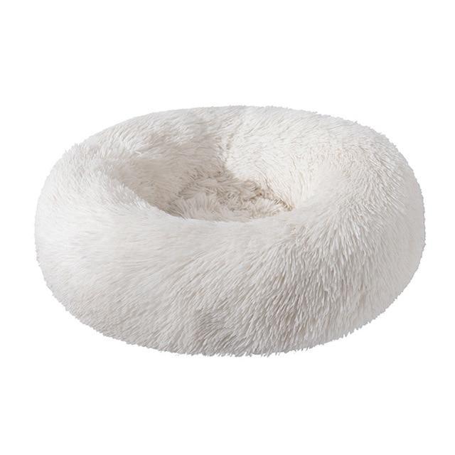 Soft and Fluffy Plush Calming Pet Bed Dog Beds Best Pet Store White Small 50CM 