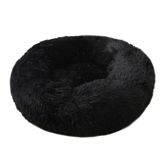 Soft and Fluffy Plush Calming Pet Bed With Removable Cover Dog Beds Best Pet Store Black Small 50CM 
