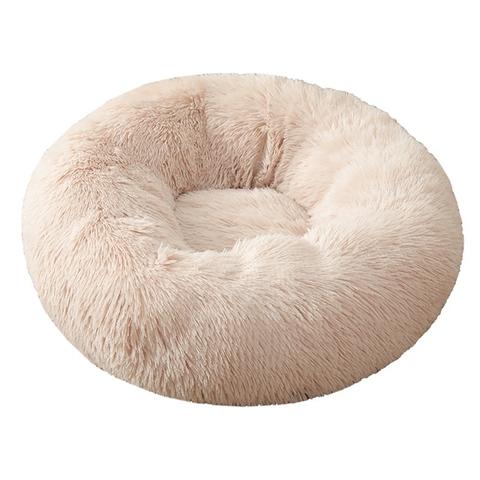 Soft and Fluffy Plush Calming Pet Bed With Removable Cover Dog Beds Best Pet Store Cream Small 50CM 
