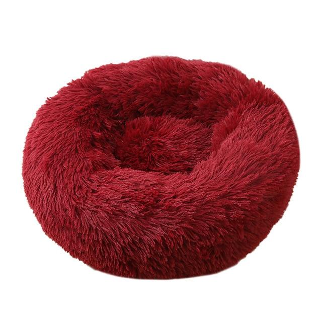 Soft and Fluffy Plush Calming Pet Bed With Removable Cover Dog Beds Best Pet Store Red Small 50CM 